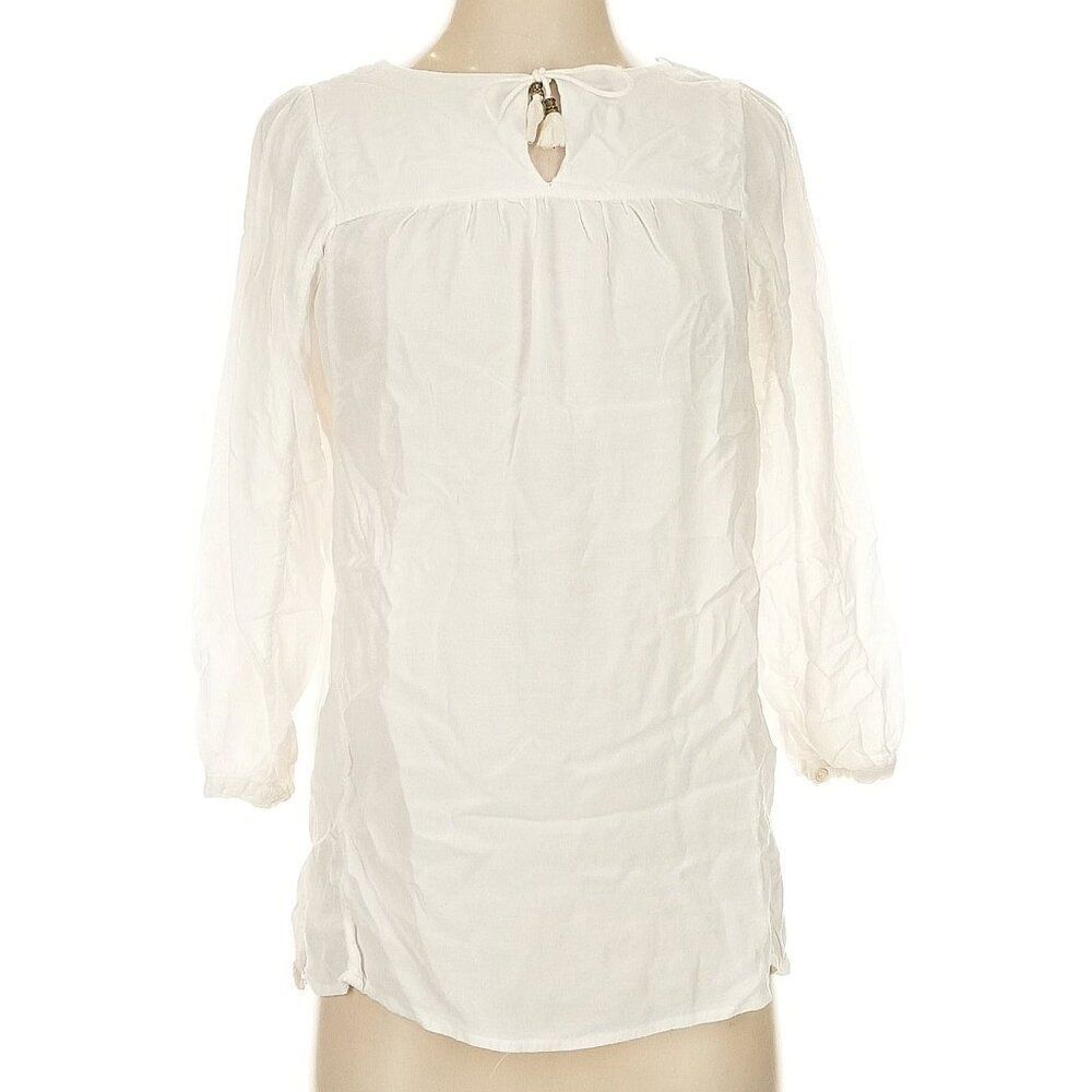 ANINE BING White boho sheer Flowy Tassel Blouse XS - Picture 2 of 14